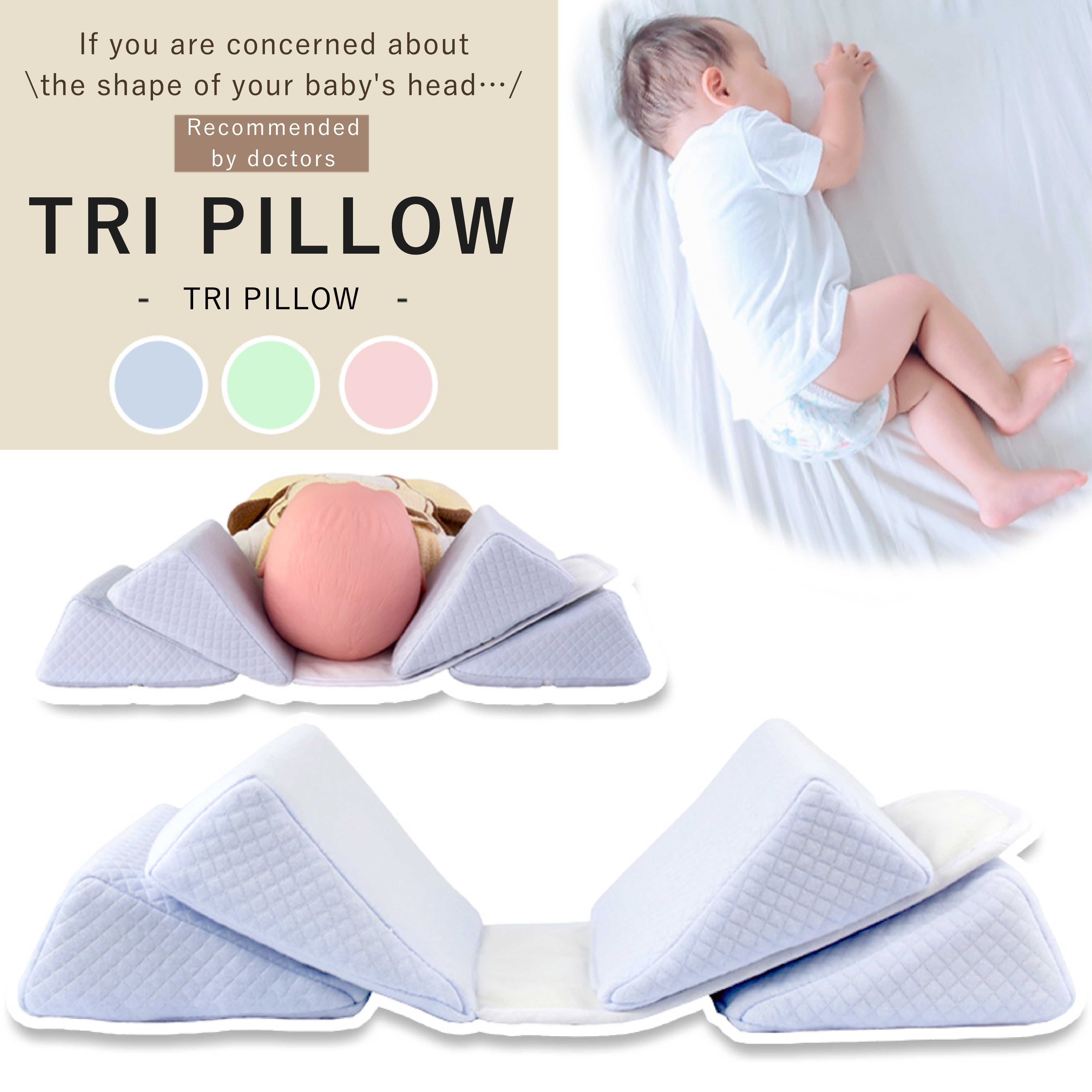 Oblique head/cliff correction pillow